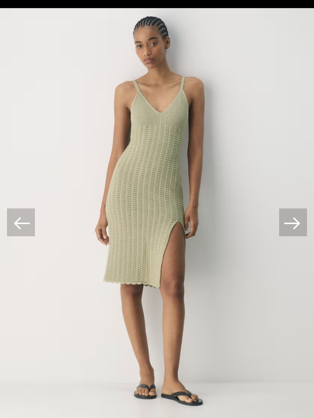 Wilfred Sage Green Knit Top with Tag Detail